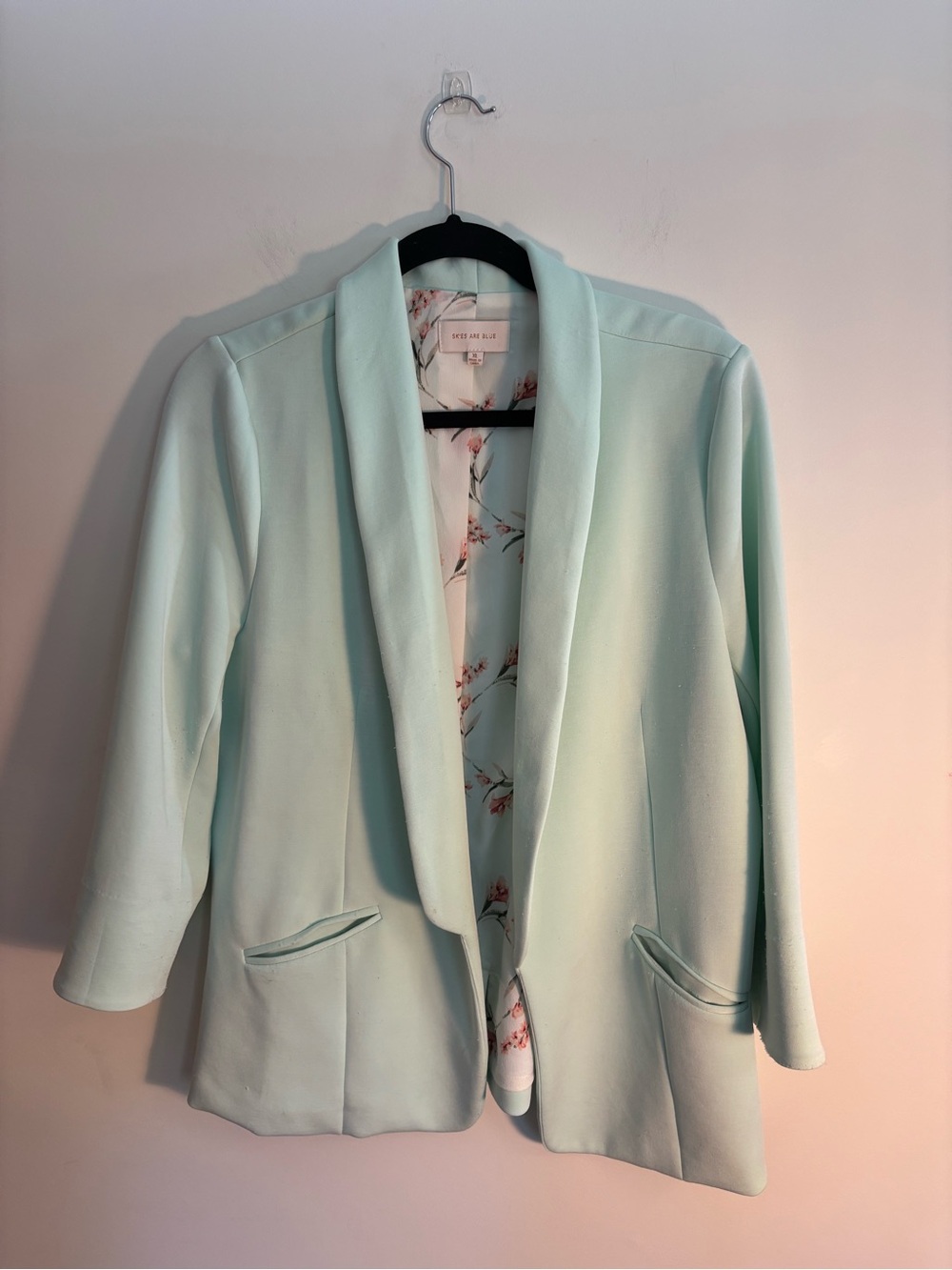Skies are Blue Mint Green Shawl-Collar Blazer